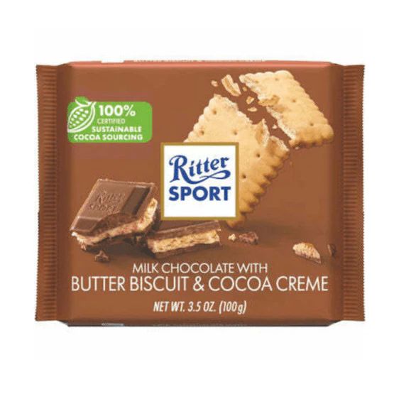 Ritter Sport Milk Chocolate with Butter Biscuit & Cocoa Creme