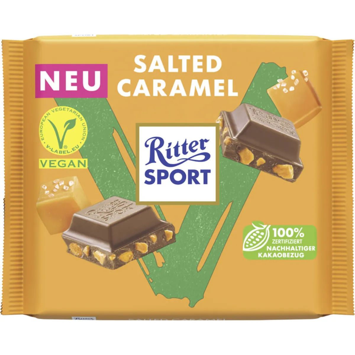 Ritter Sport Salted Caramel Chocolate Bar – 100 g