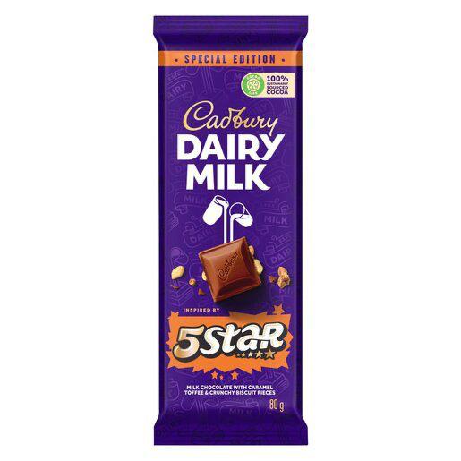 Cadbury Dairy Milk 5 Star Chocolate Bar – 80 g