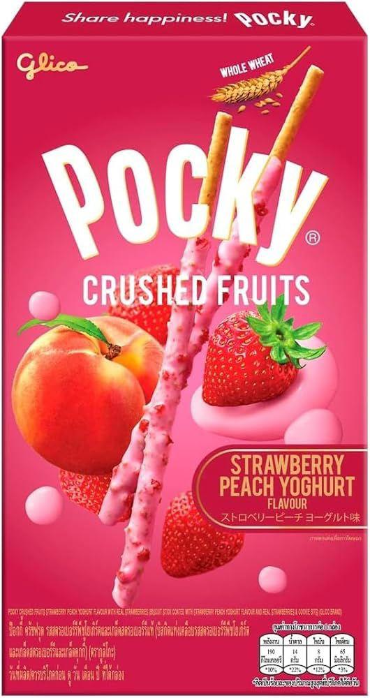 Glico Pocky Crushed Fruits Strawberry Peach Yogurt – 38 g