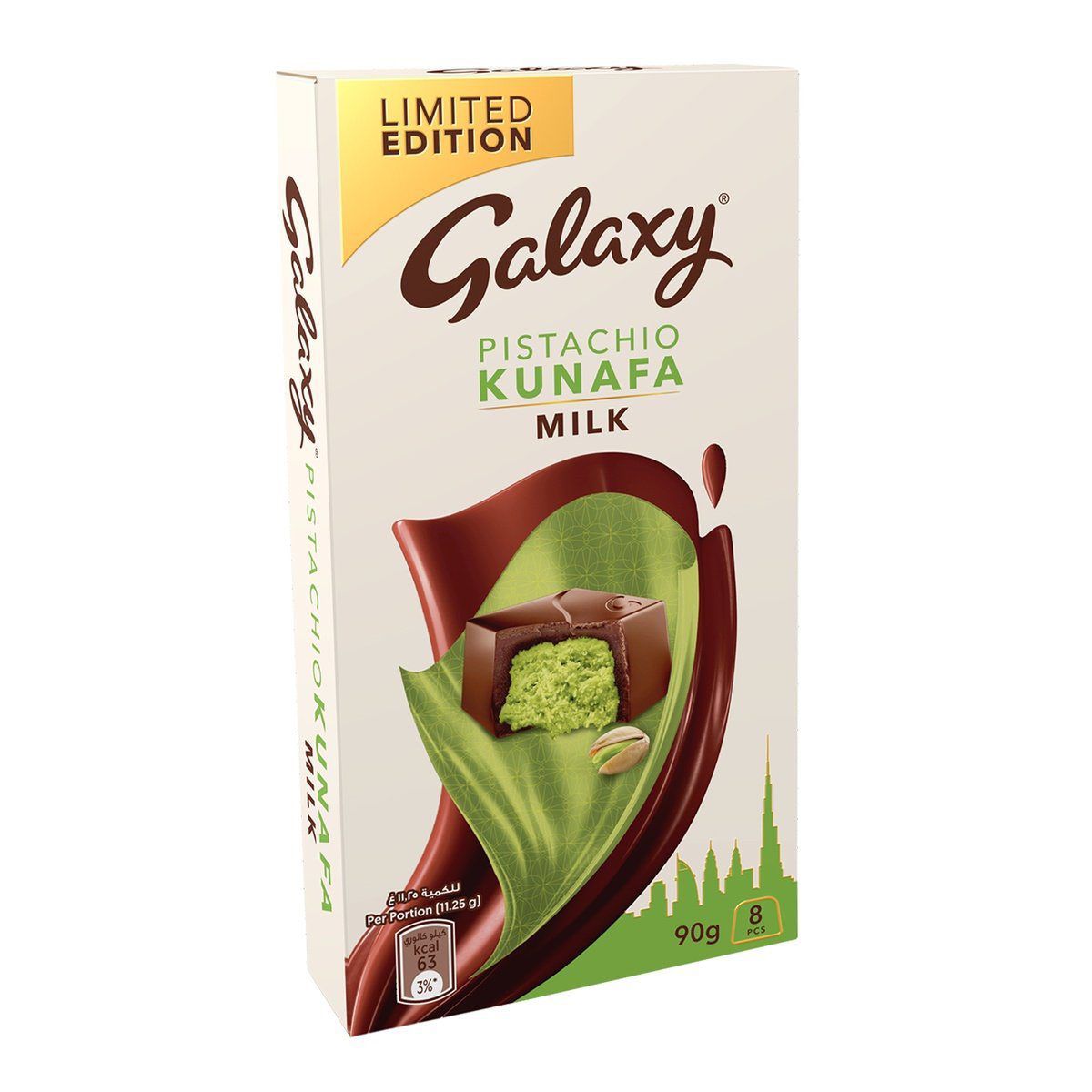 Galaxy Pistachio Milk Chocolate Kunafa Bar – 90 g