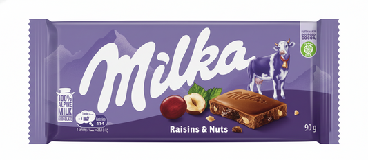 Milka Raisins & Nuts Chocolate Bar – 90 g