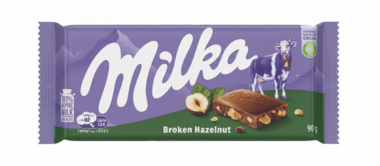 Milka Broken Hazelnut Chocolate Bar – 90 g