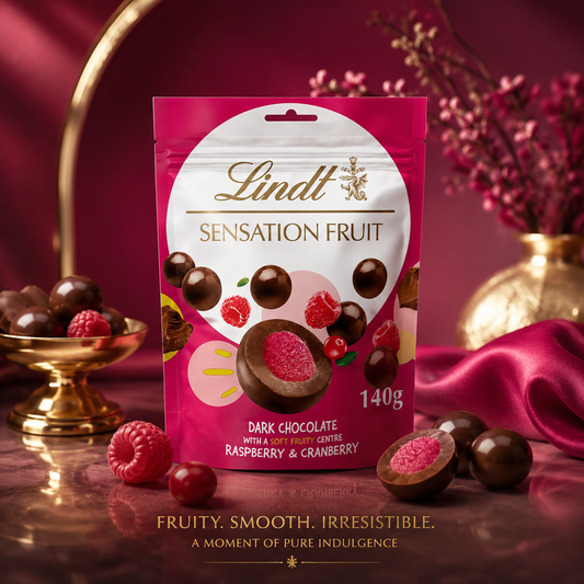Lindt Sensation Fruit Dark chocolate with Raspberry and Cranberry