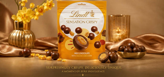 Lindt Sensation Crispy Milk Chocolate with Roasted corn centre 140G