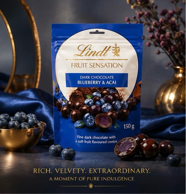 Lindt Fruit Sensastion Dark Chocolate with Blueberry and acai 150G