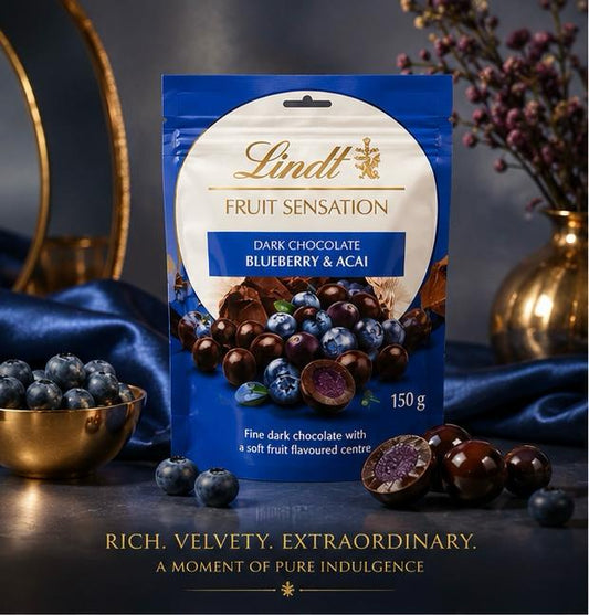 Lindt Fruit Sensastion Dark Chocolate with Blueberry and acai 150G