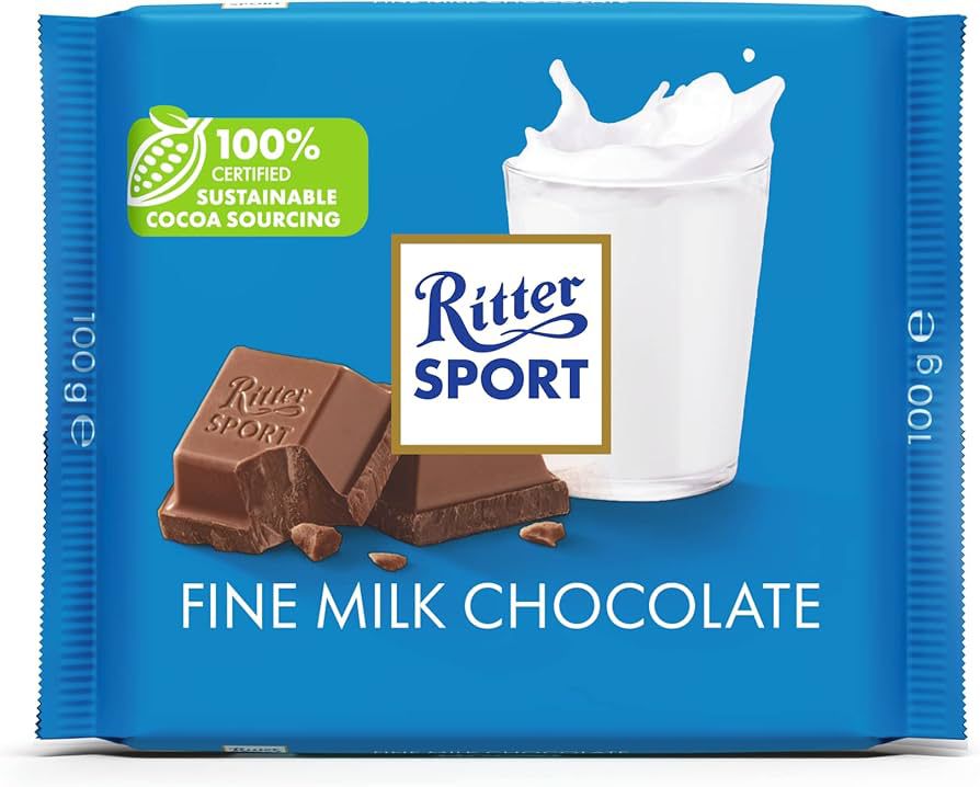 Ritter Sport Fine Milk Chocolate Bar – 100 g